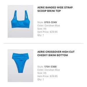 Aerie High-Waisted Scoop Neck Bikini in Blue